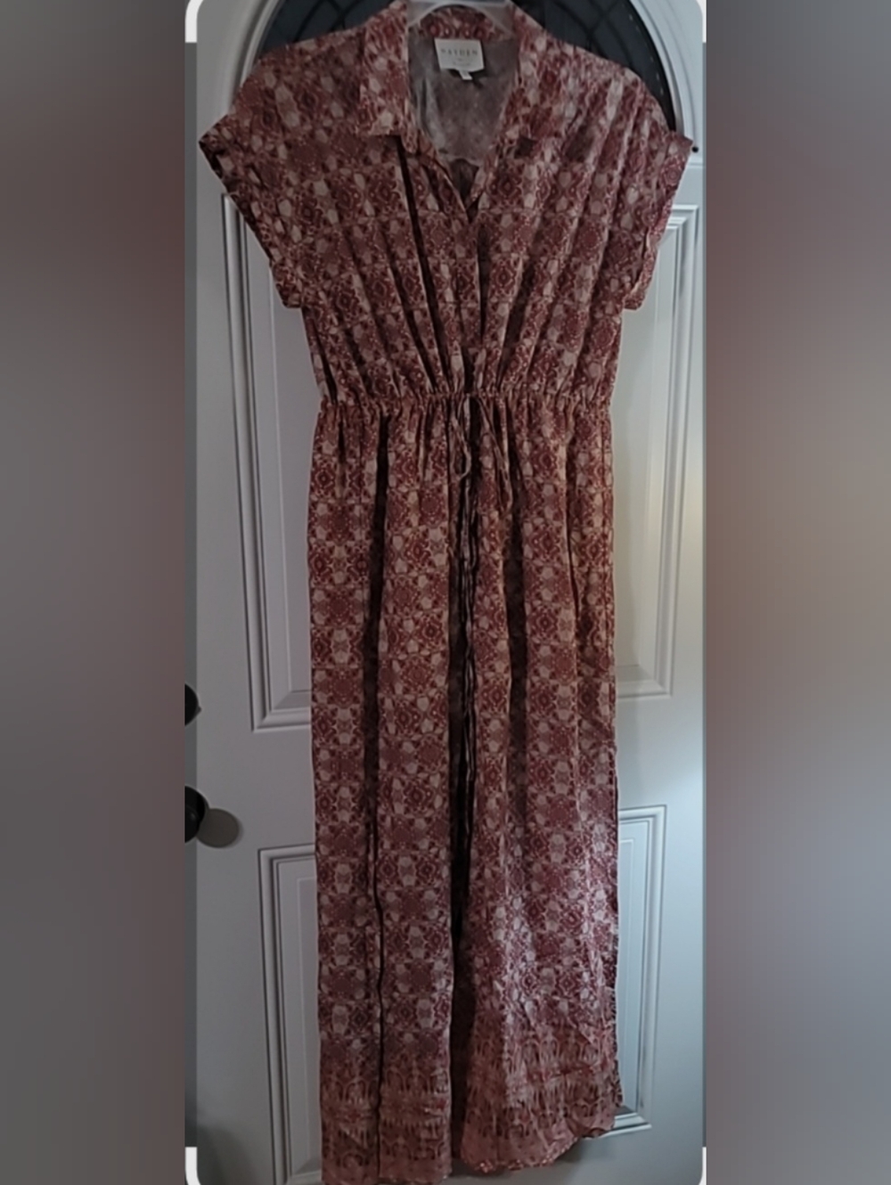 Hayden Floral Maxi Dress in Dusty Rose and Cream